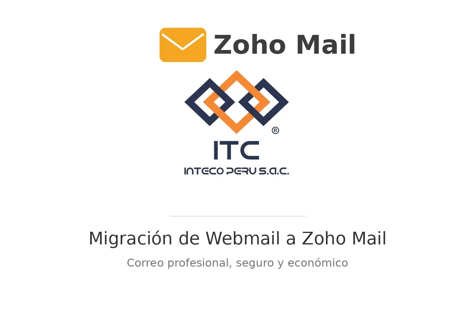 Migración de webmail a Zoho Mail para Inteco Peru S.A.C.