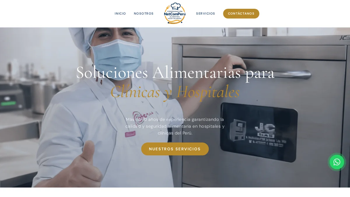 Página web personalizada para concesionario de servicios alimentarios
